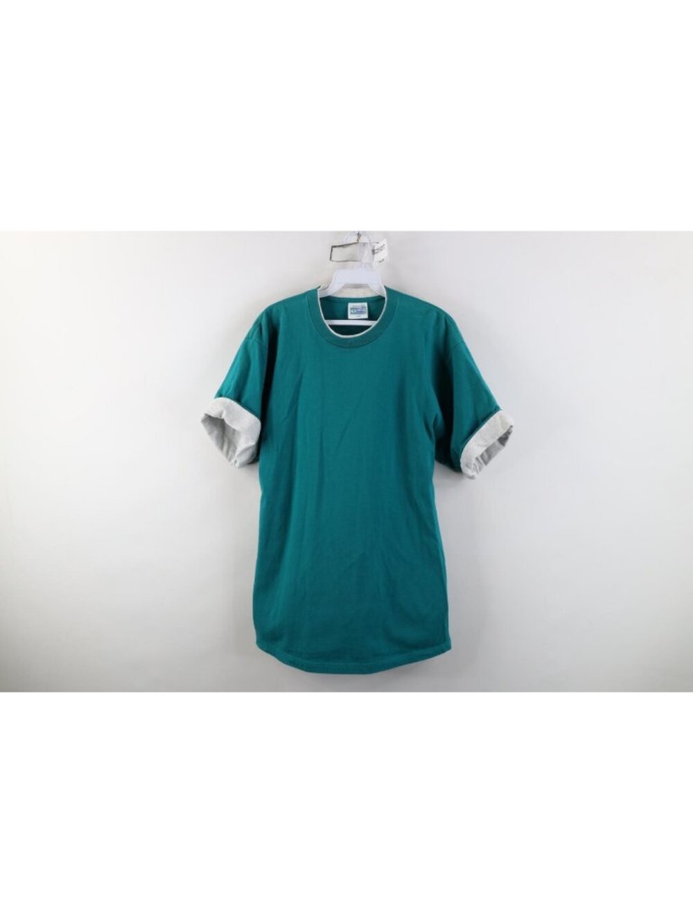 Vintage 90s Streetwear Womens Large Blank Layered Heavyweight Cotton T-Shirt USA
